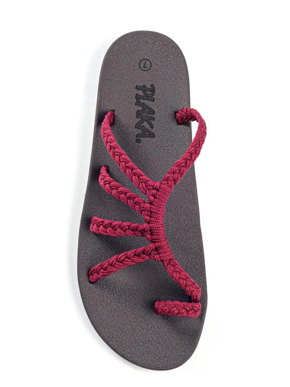 Plaka Braided Slide Sandal - Wine